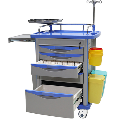 MN-EC001 China Manufactured Medical ABS Material Emergency Trolley with Stainless Steel