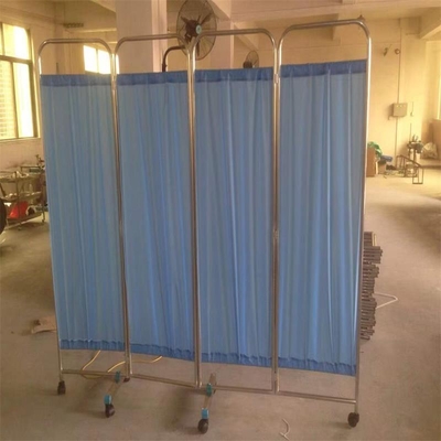 MN-PF001 New Design 3 Fold  Hospital Partition Screen Room Divider Hospital Ward Screen Divider with Wheels