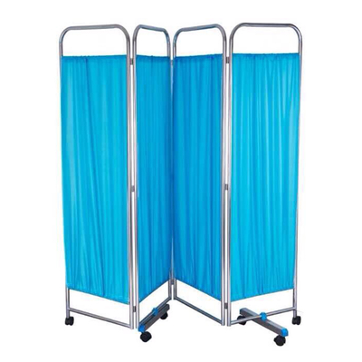 MN-PF001 4-Panel Foldable Hospital Bed Side Screen Stainless Steel Movable Screen