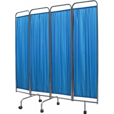 MN-PF001 4-Panel Foldable Hospital Bed Side Screen Stainless Steel Movable Screen