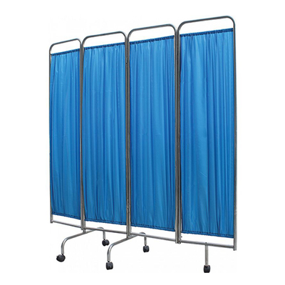 MN-PF001 4-Panel Foldable Hospital Bed Side Screen Stainless Steel Movable Screen