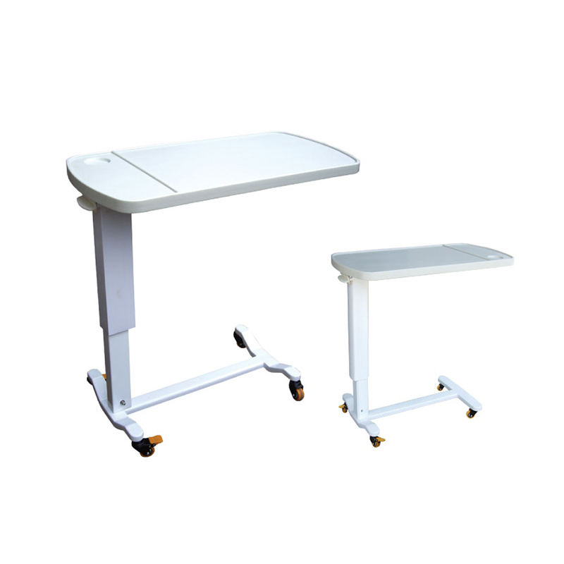 MN-OVT001 ABS Adjustable Four Rubber Castors Bedside Over Bed Table Hospital Dining Table