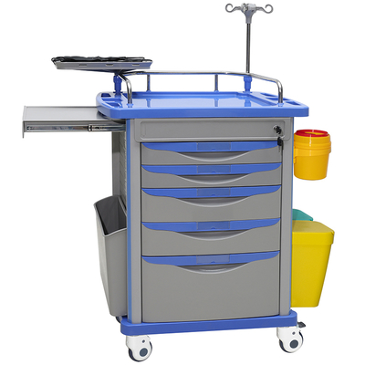 MN-EC001 China Manufactured Medical ABS Material Emergency Trolley with Stainless Steel