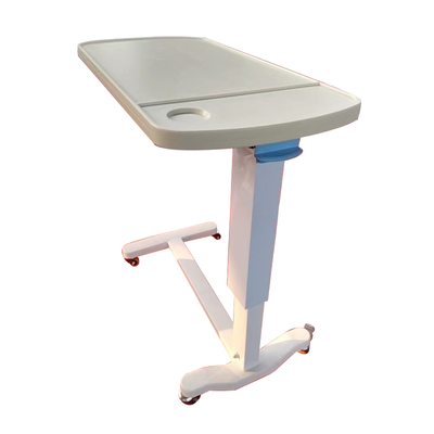 MN-OVT001 ABS Material  Movable Bedside Over Bed Table Hospital Dining Table with Gas Spring